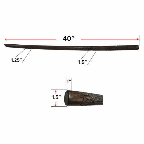 Deluxe Bokken Katana 40" Dragon Carved KAMAGONG IRONWOOD